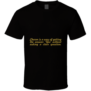 Charm Is... Albert Camus Inspirational Fashion T Shirt